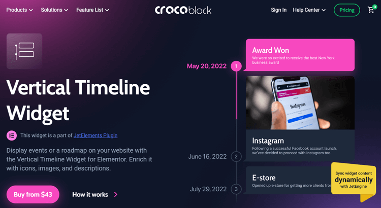 Crocoblock Timeline Widget