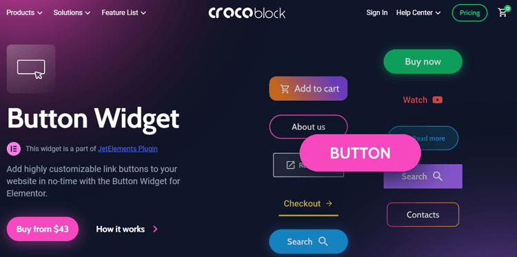 Crocoblock Button Widget