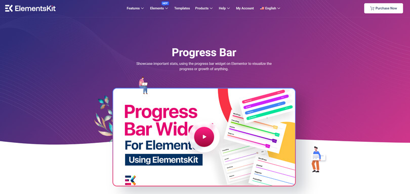 Elements Kit Progress Bar Widget