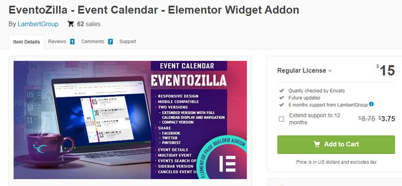EventoZilla - Event Calendar - Elementor Widget Addon