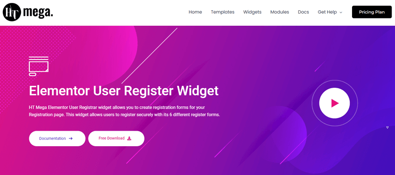 HT Mega User Register Widget
