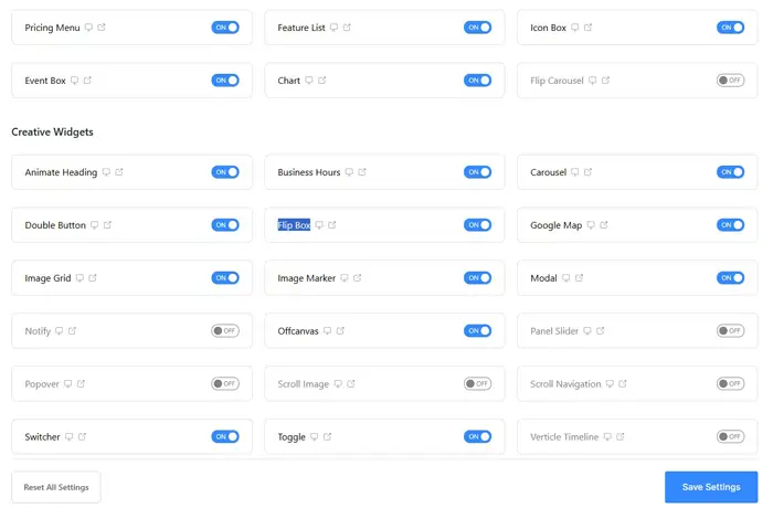 Enable Flip Box Widget