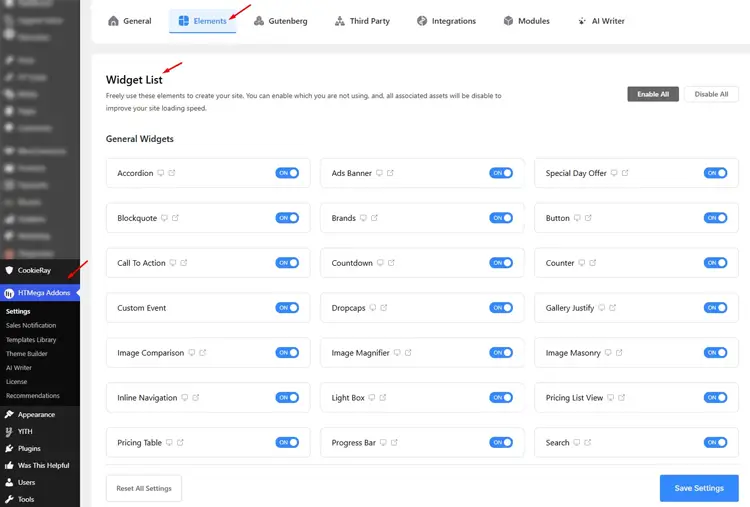 Enable Essential Widgets