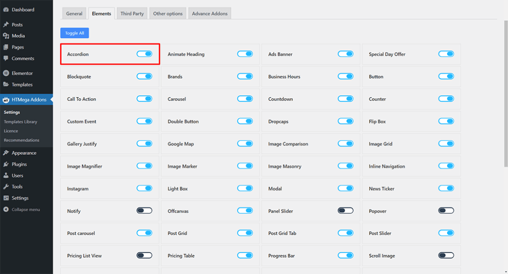 Accordion Widget - HT Mega Addons for Elementor