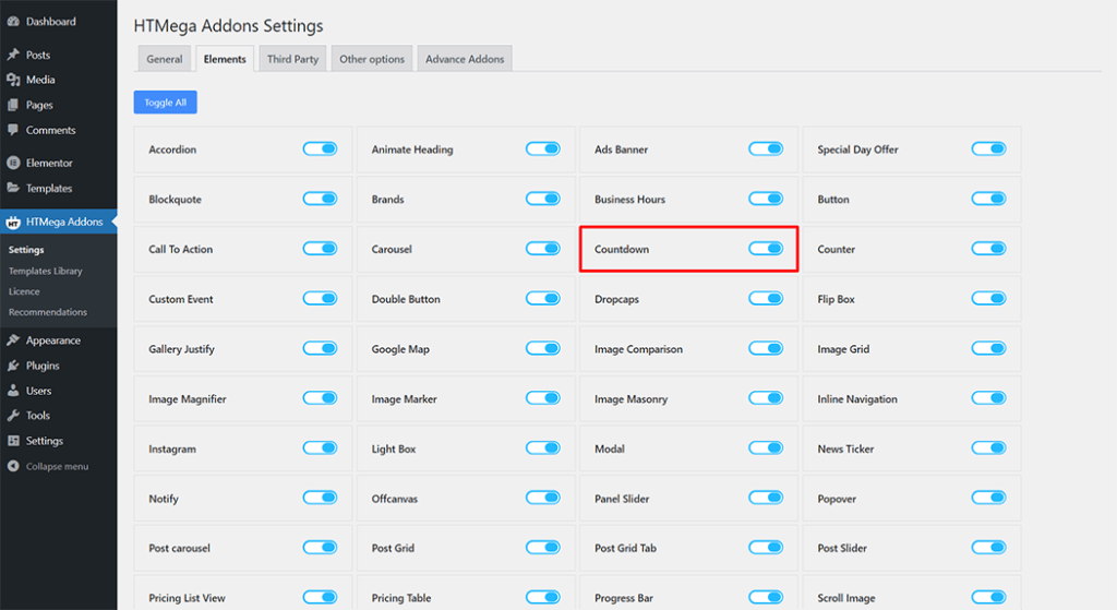 Countdown Widget - HT Mega Addons for Elementor