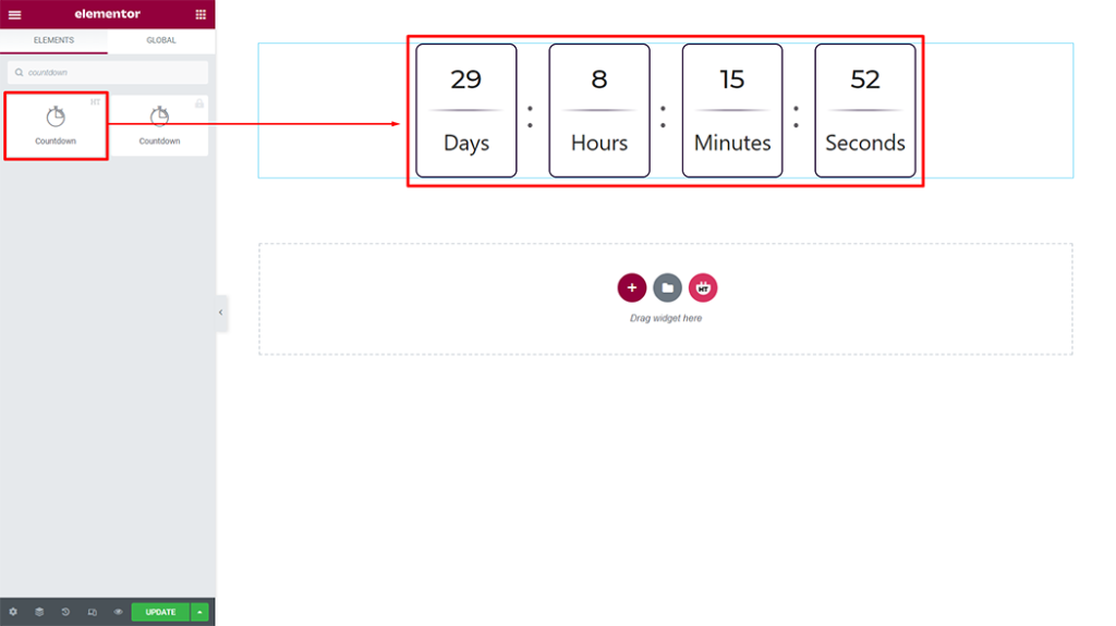 Countdown Widget - HT Mega Addons for Elementor