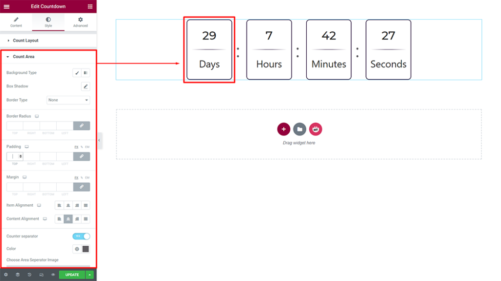 Countdown Widget - HT Mega Addons for Elementor