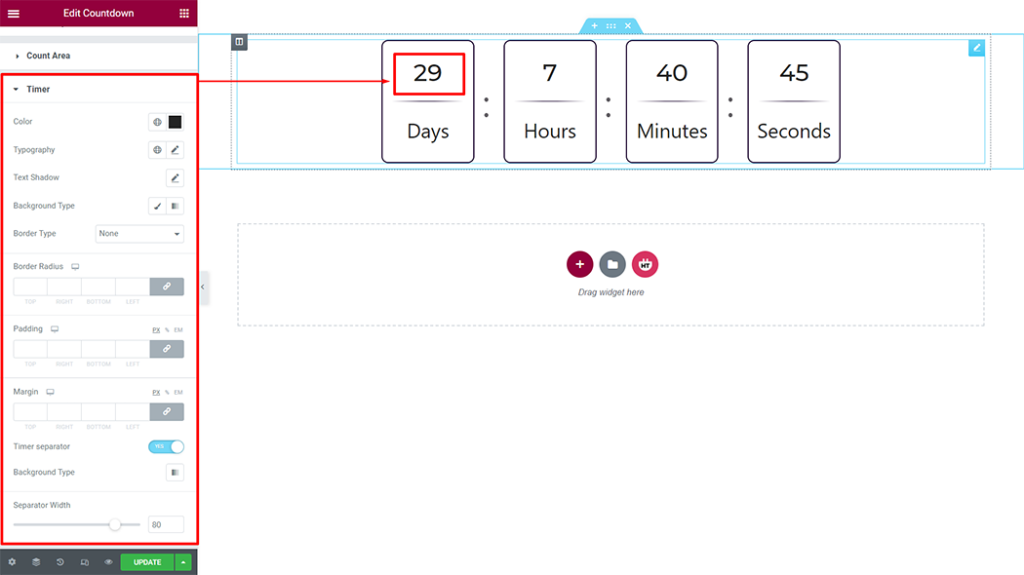 Countdown Widget - HT Mega Addons for Elementor