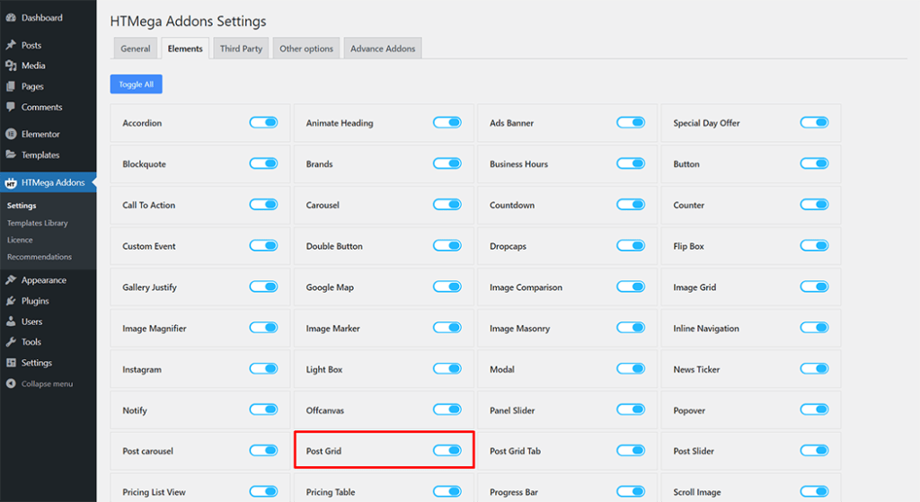 Post Grid Widget - HT Mega Addons for Elementor