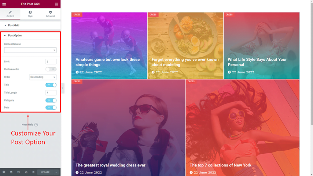 Post Grid Widget - HT Mega Addons for Elementor