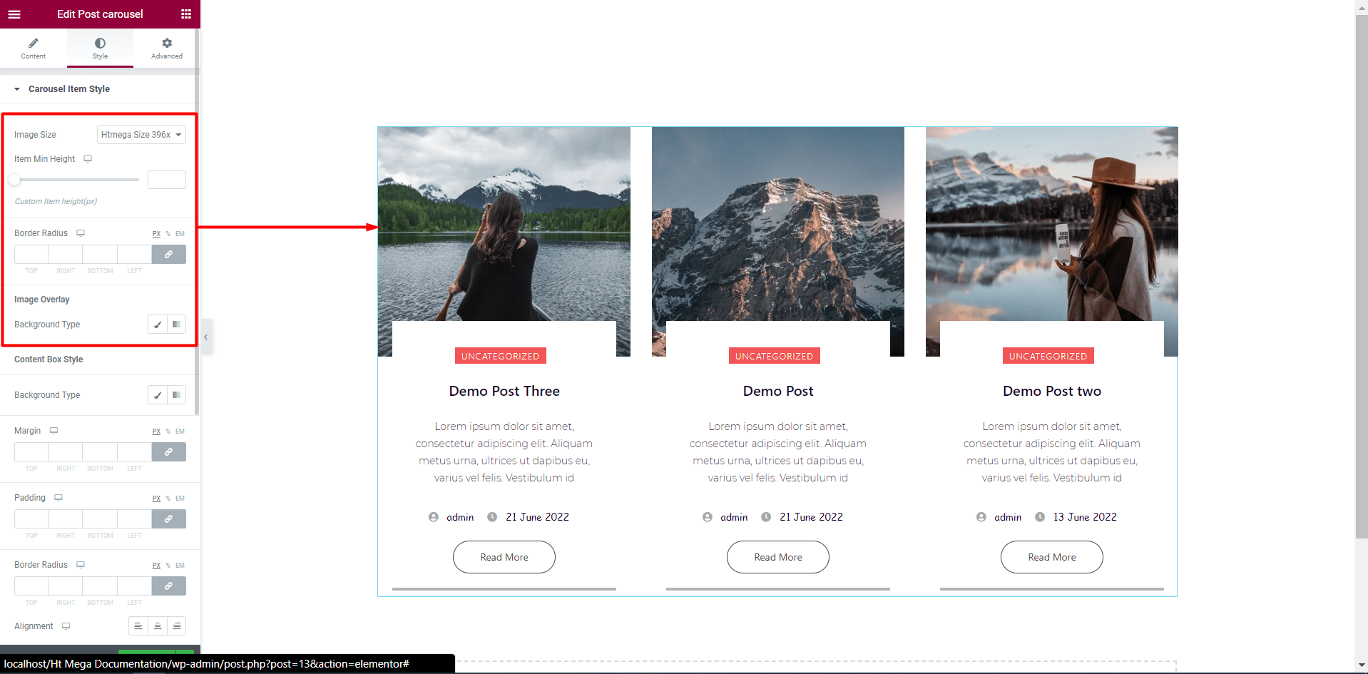 Post Carousel Widget - HT Mega Addons for Elementor