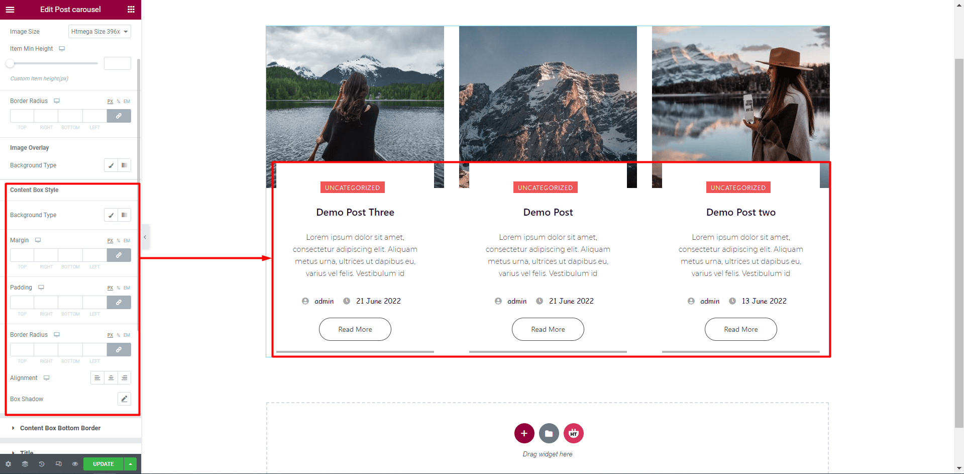 Post Carousel Widget - HT Mega Addons for Elementor