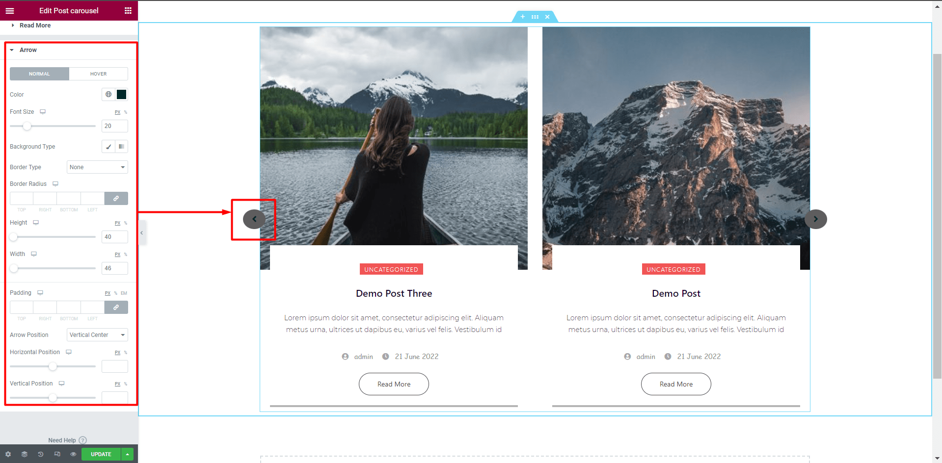 Post Carousel Widget - HT Mega Addons for Elementor