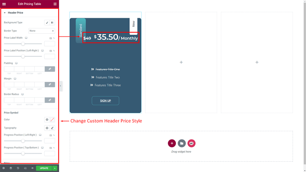 Pricing Table Widget - HT Mega Addons for Elementor