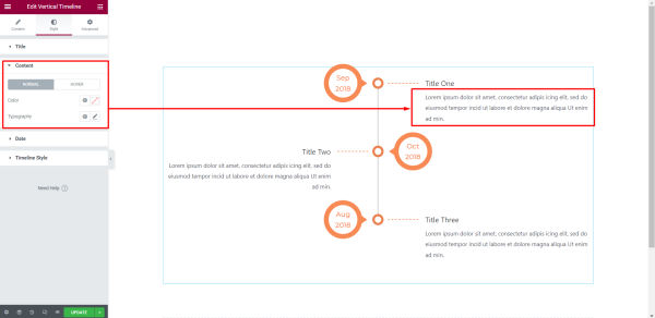 Vertical Timeline Widget - HT Mega Addons for Elementor