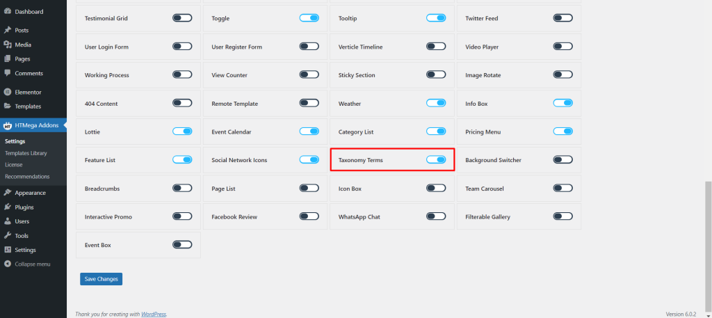 Taxonomy Terms Widget