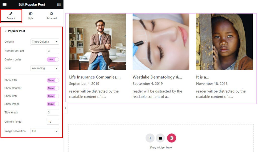 Elementor Popular Post Widget - HT Mega Addons for Elementor