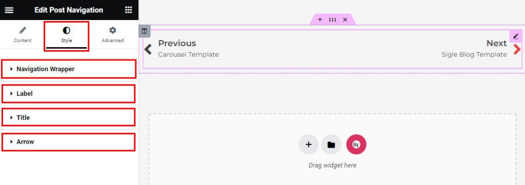 Elementor Post Navigation Widget - HT Mega Addons for Elementor