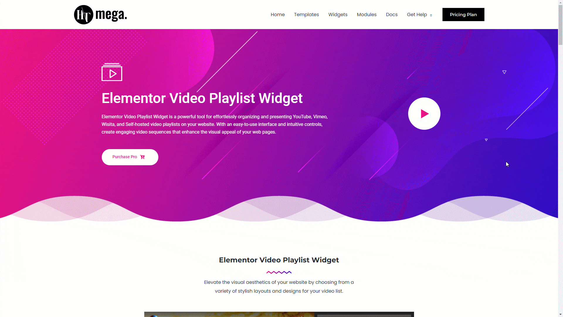 video playlist widget