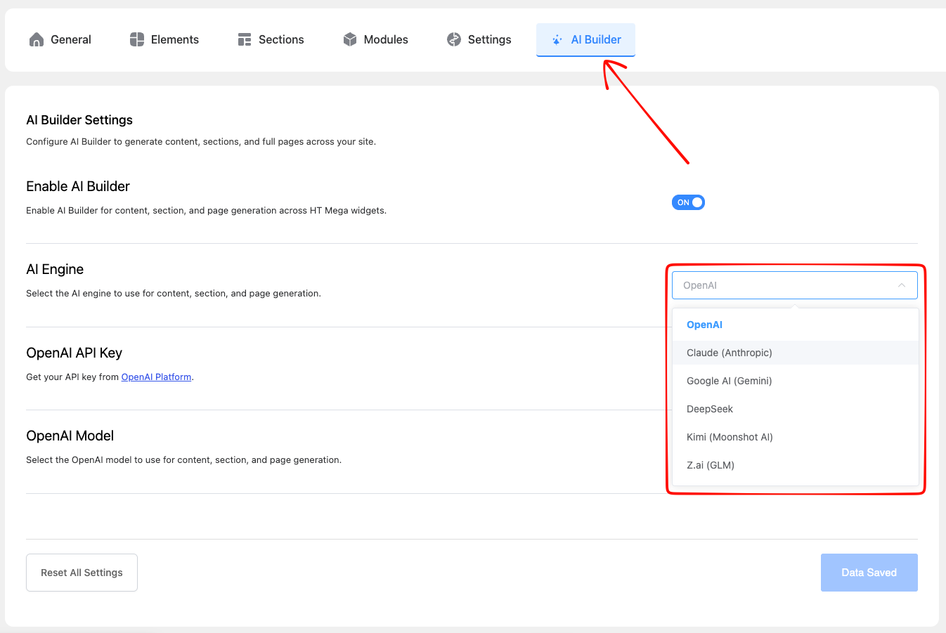 ai builder enable